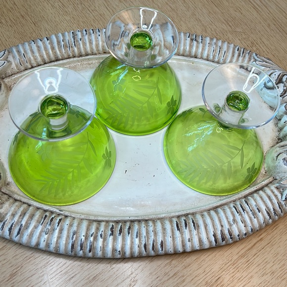 Tropic-Green by Michael Weems Margarita/Sherbert Glasses (3) - Picture 4 of 10